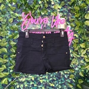 Refuge Black High Waist Shorts